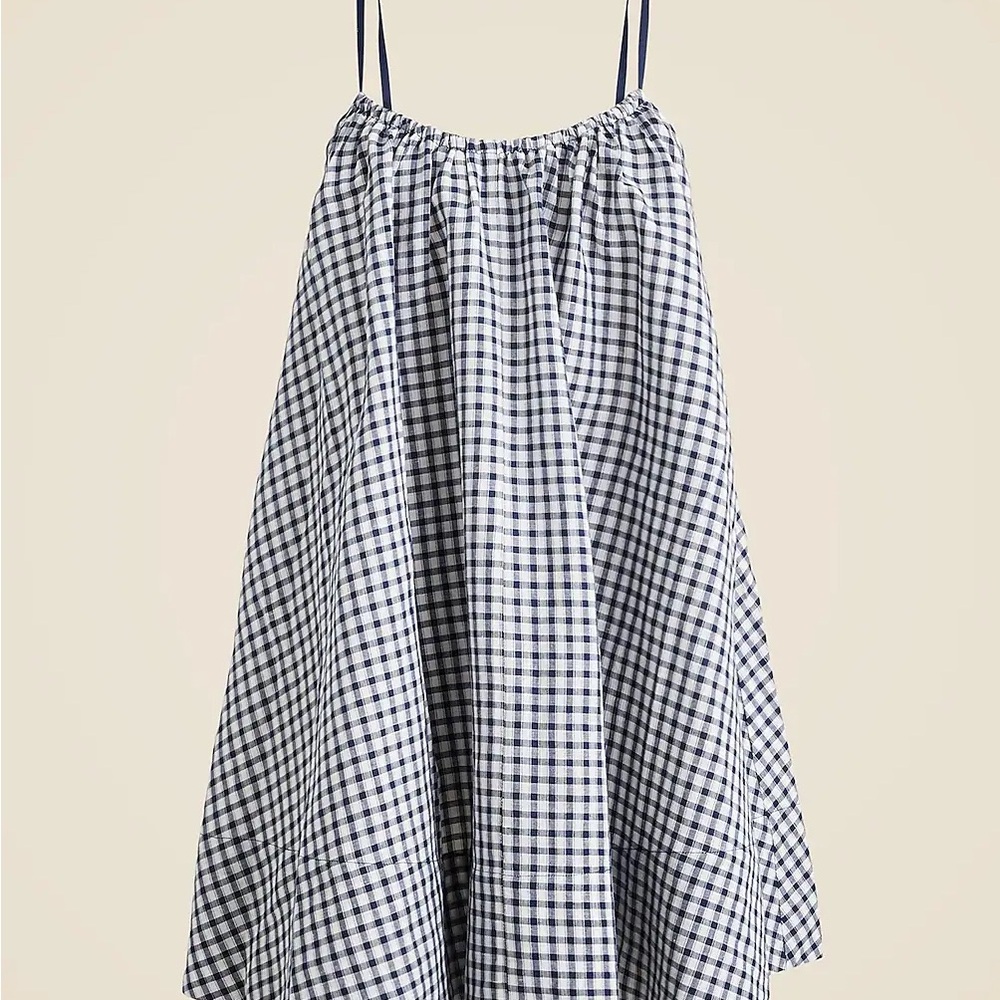 J.Crew Swingy tie back beach dress in linen cotton blend